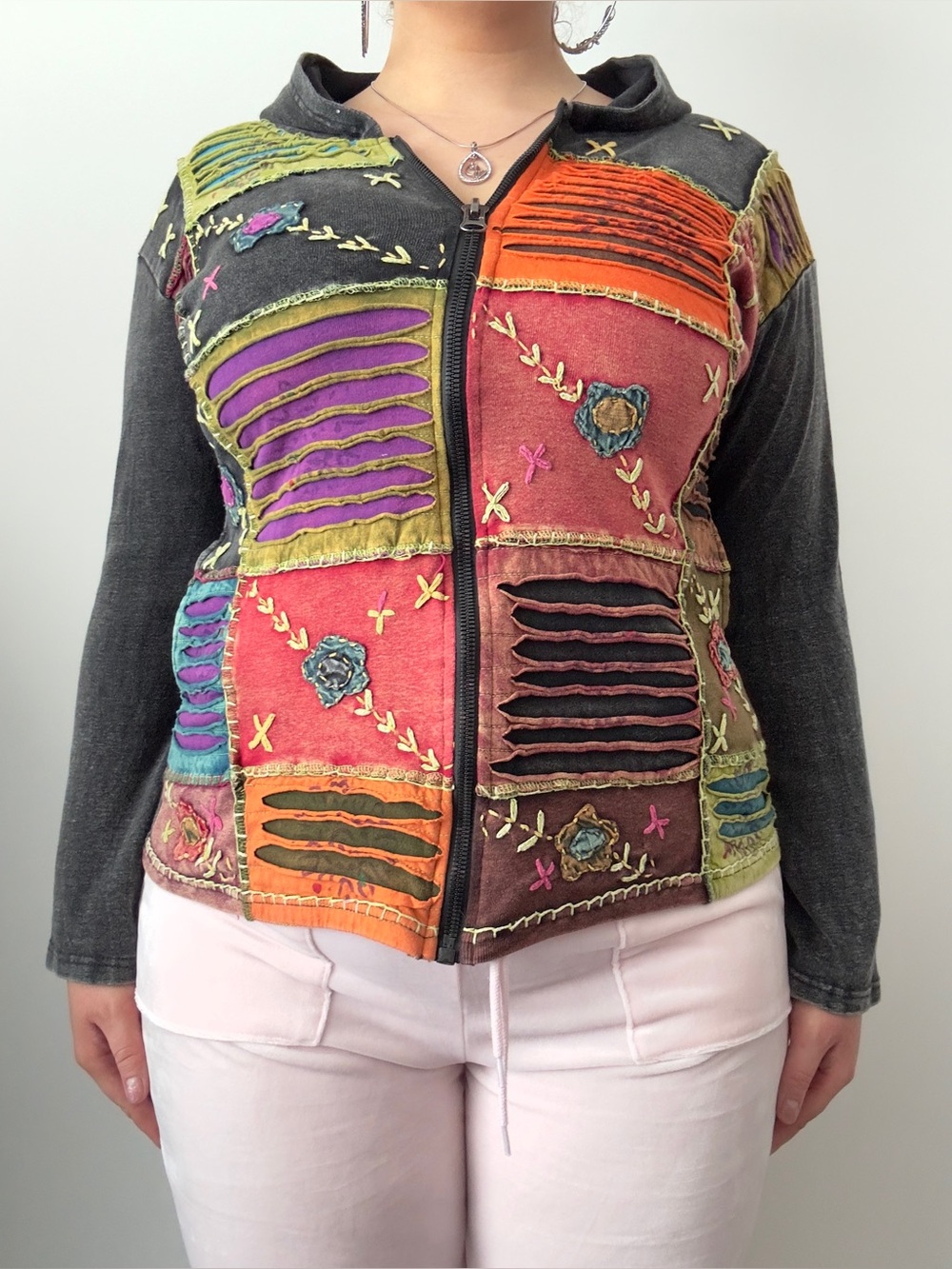 patchwork hoodie